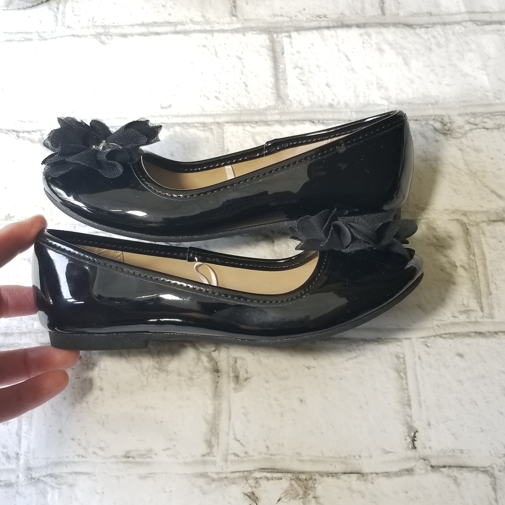 Children's Place Patent Black Flats Size 12 - Picture 2 of 9